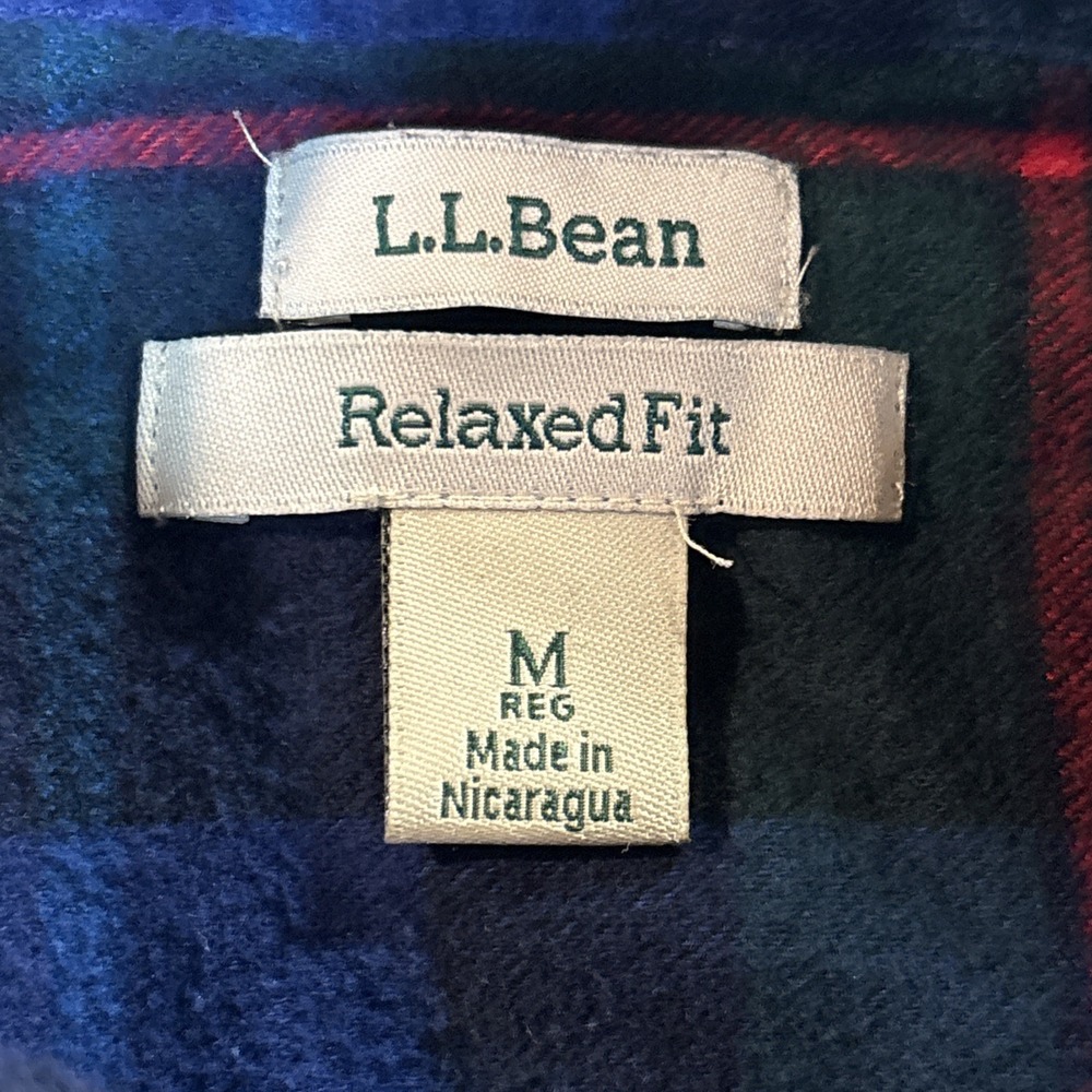 LL Bean Flannel Shirt Womens Medium Multicolored Plaid Relaxed Fit - Picture 6 of 7